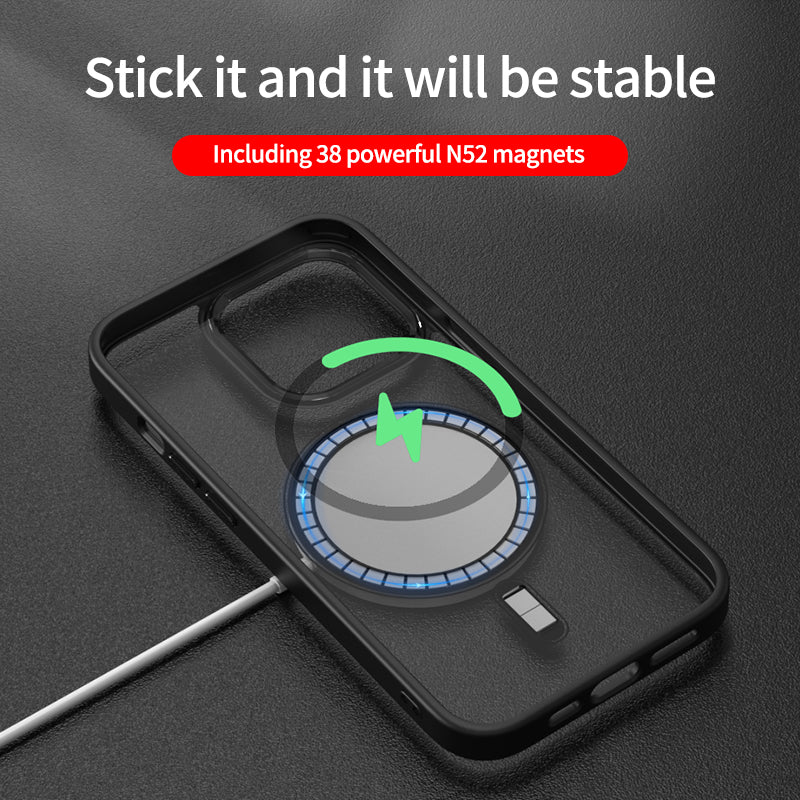 Luxury Clear MagSafe iPhone Case - Magnetic Wireless Charging, Shockproof Cover, Durable Transparent Design | Case for iPhone