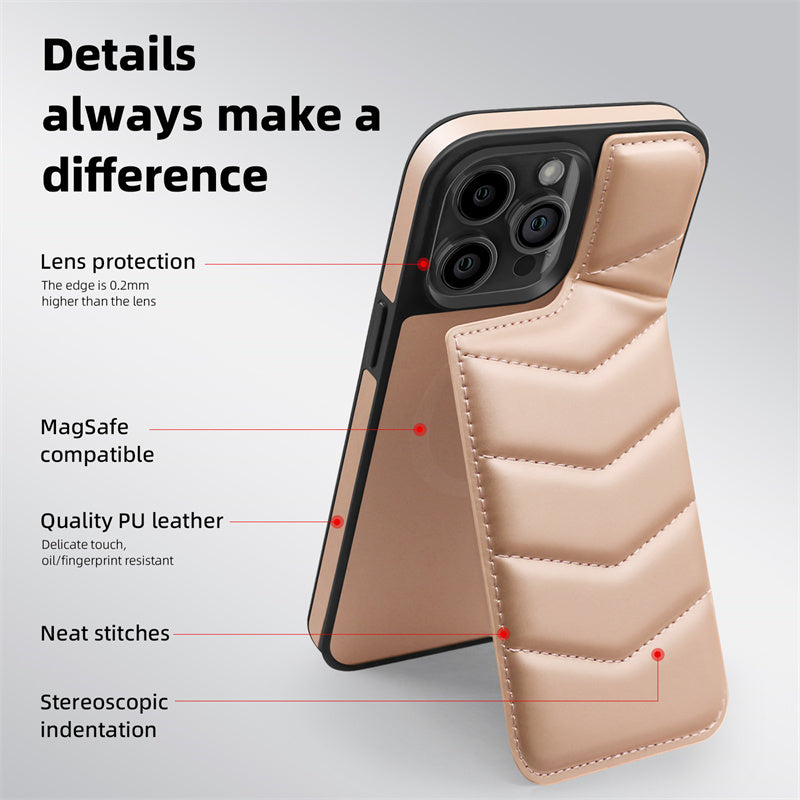 Premium MagSafe Leather iPhone Case – Magnetic Wireless Charging, Card Holder Wallet, Shockproof Protection, Sleek Design for iPhone Models