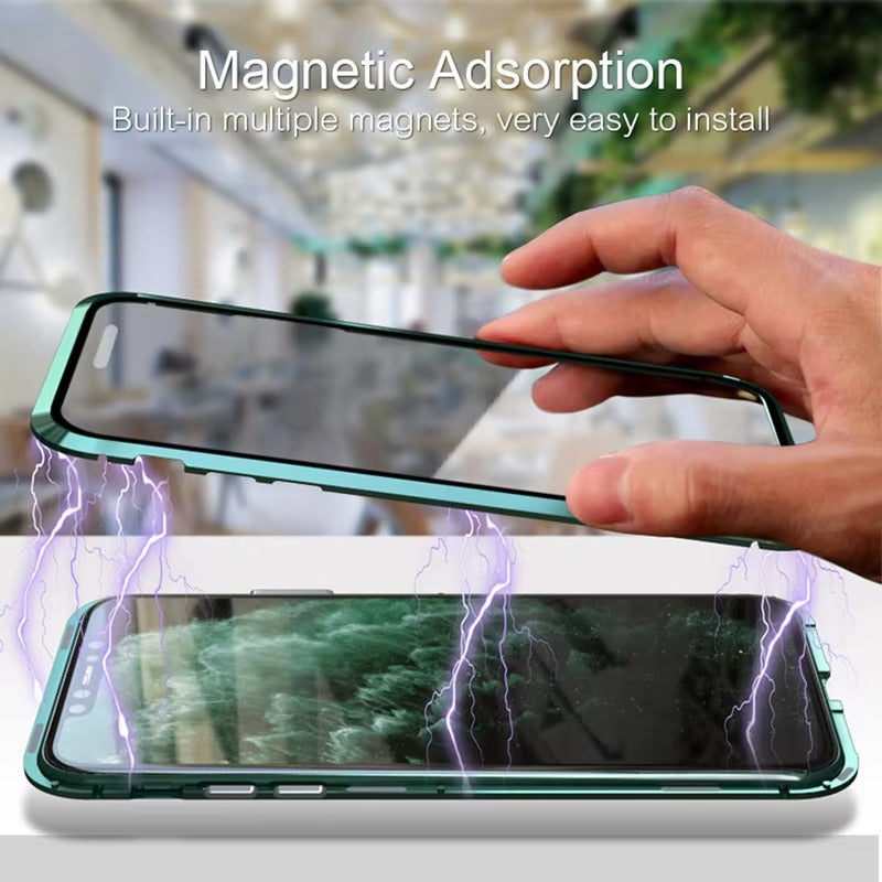 Premium Apple iPhone Case Compatible Camera Lens & Screen Protector Ultra Thin Shockproof Magnetic Full All Around Protection