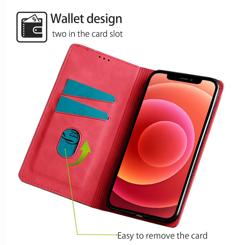 Luxury Magnetic Leather Flip iPhone Case – Premium Wallet Cover with Card Slots, and Magnetic Closure for iPhone Models
