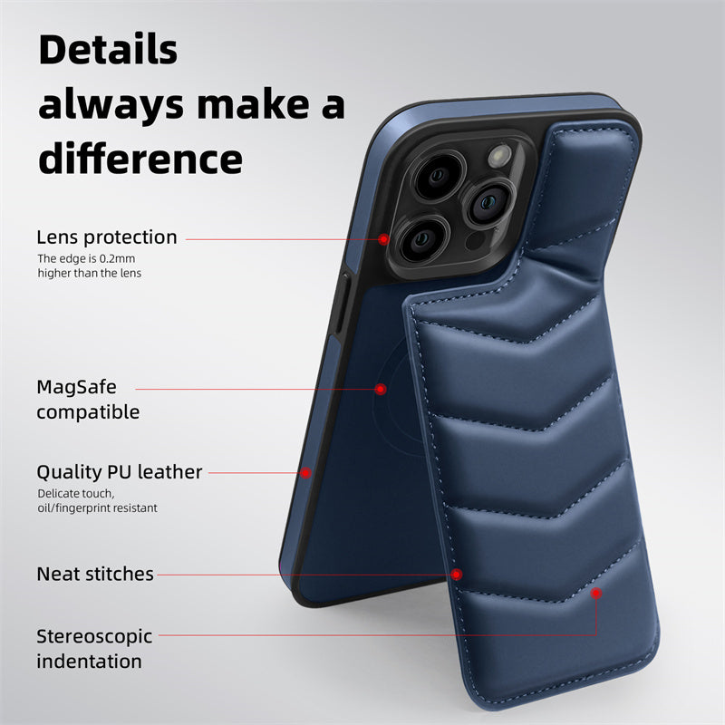 Premium MagSafe Leather iPhone Case – Magnetic Wireless Charging, Card Holder Wallet, Shockproof Protection, Sleek Design for iPhone Models