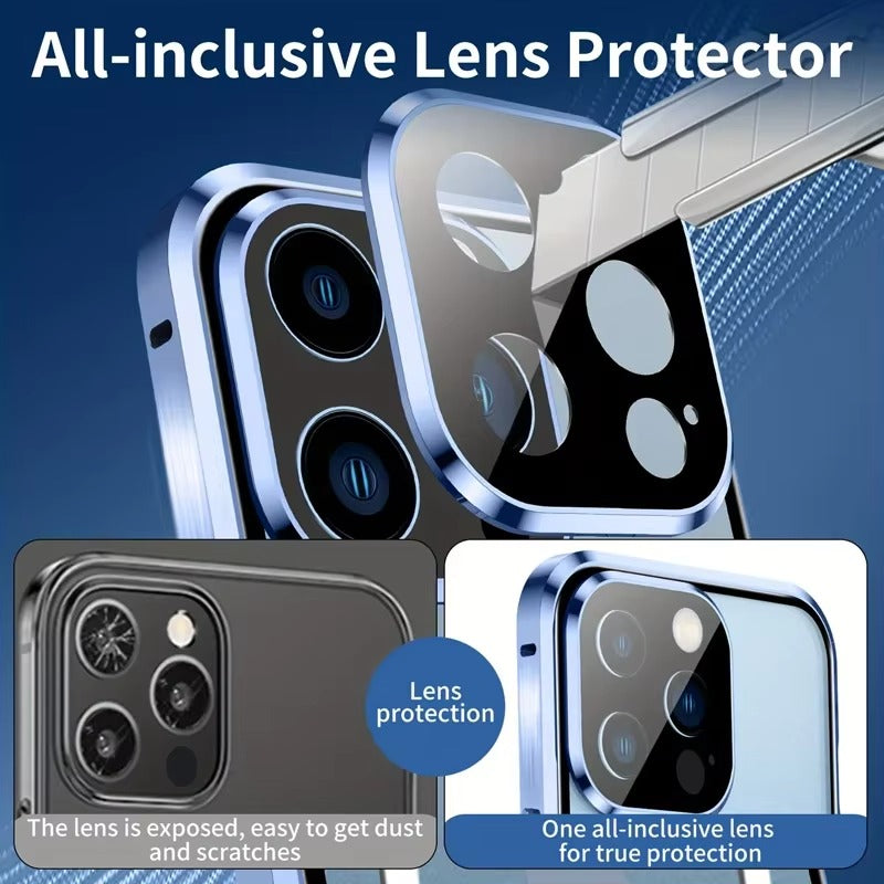 Premium Apple iPhone Case MagSafe Compatible, Camera Lens & Screen Protection, Magnetic Full All Around Protection Cover