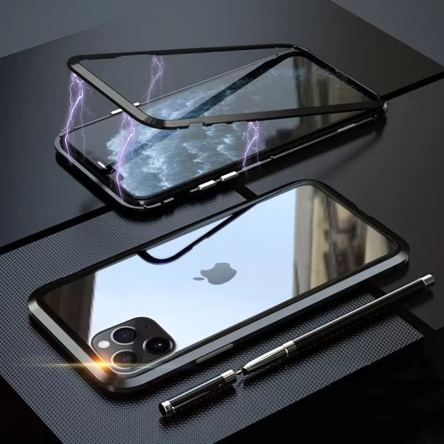 Premium Apple iPhone Case Compatible Camera Lens & Screen Protector Ultra Thin Shockproof Magnetic Full All Around Protection