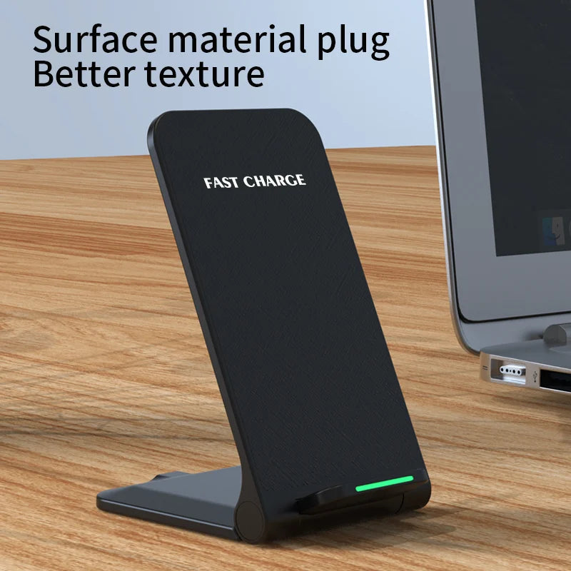 Premium 100W Wireless Charger Stand Schnellladestation Pad für Apple iPhone, iOS, Android Smartphones – Typ-C, Qi Dock, Doppelspule, Sicherheitsfunktionen