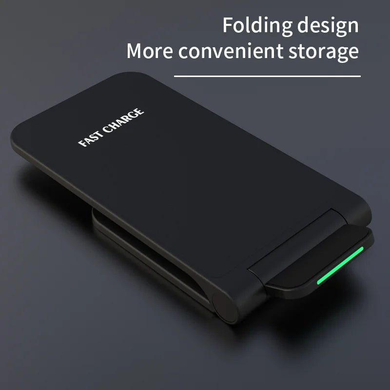 Premium 100W Wireless Charger Stand Schnellladestation Pad für Apple iPhone, iOS, Android Smartphones – Typ-C, Qi Dock, Doppelspule, Sicherheitsfunktionen