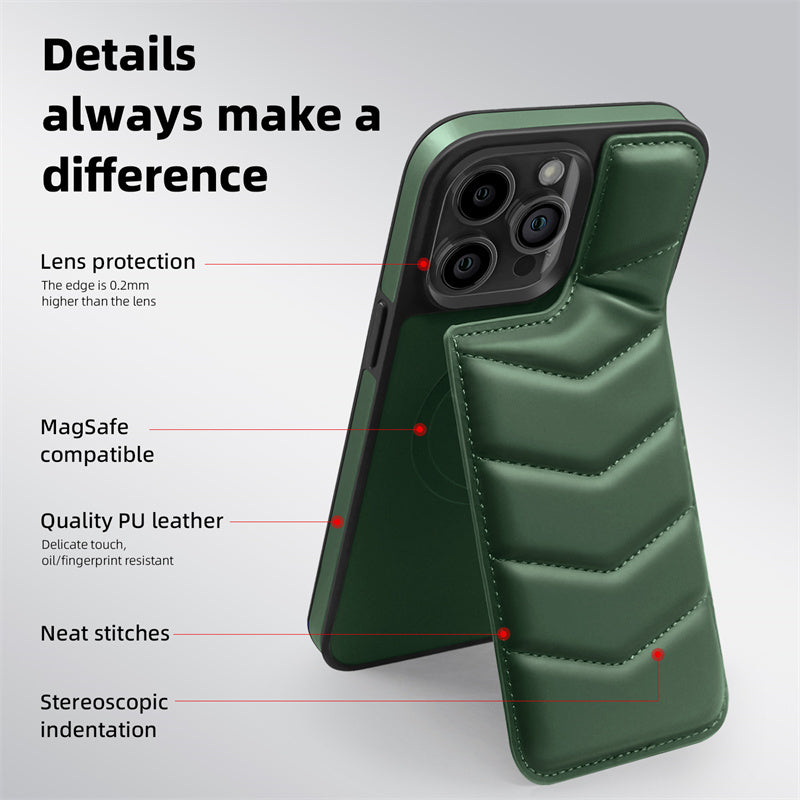 Premium MagSafe Leather iPhone Case – Magnetic Wireless Charging, Card Holder Wallet, Shockproof Protection, Sleek Design for iPhone Models