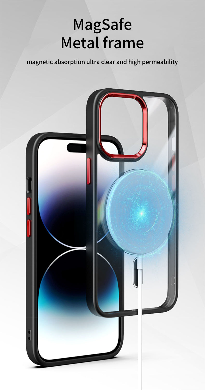 Luxury Clear MagSafe iPhone Case - Magnetic Wireless Charging, Shockproof Cover, Durable Transparent Design | Case for iPhone