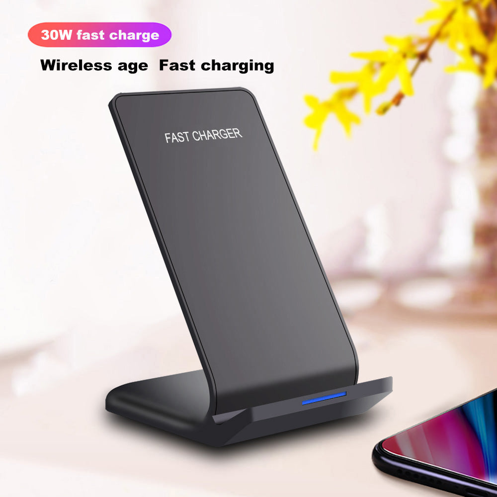 Premium 100W Wireless Charger Stand Schnellladestation Pad für Apple iPhone, iOS, Android Smartphones – Typ-C, Qi Dock, Doppelspule, Sicherheitsfunktionen