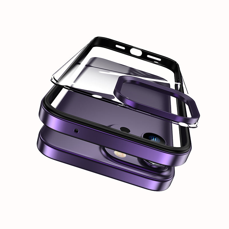 Luxury 2-in-1 Clear Acrylic iPhone Case - Ultra-Thin Aluminum Metal Lens Frame, Alloy Bumper, Design | Case for iPhone