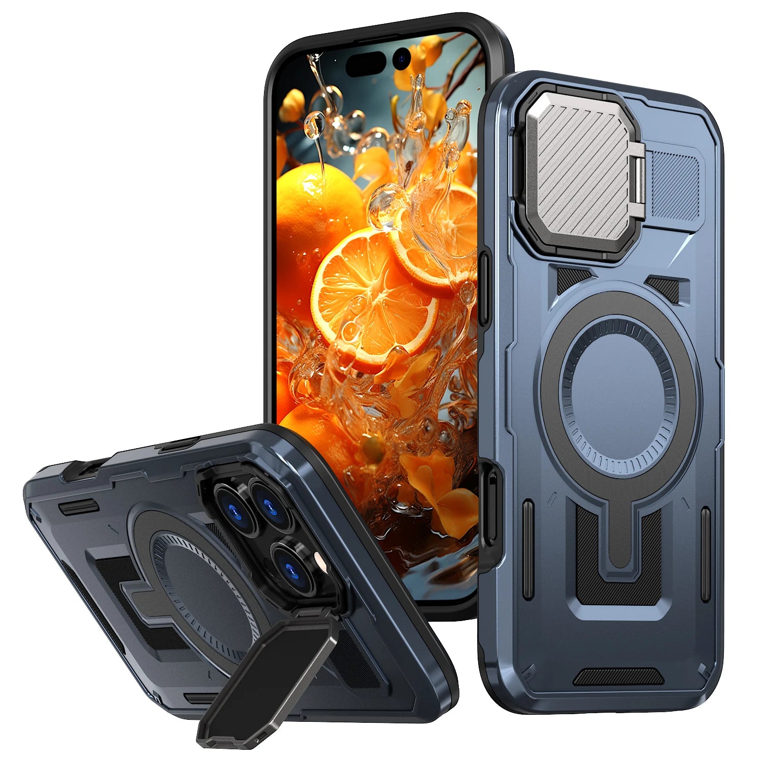 MagSafe Kickstand iPhone Case – Magnetic Lens Protection, Drop & Scratch Resistant Hard Cover for iPhone Models