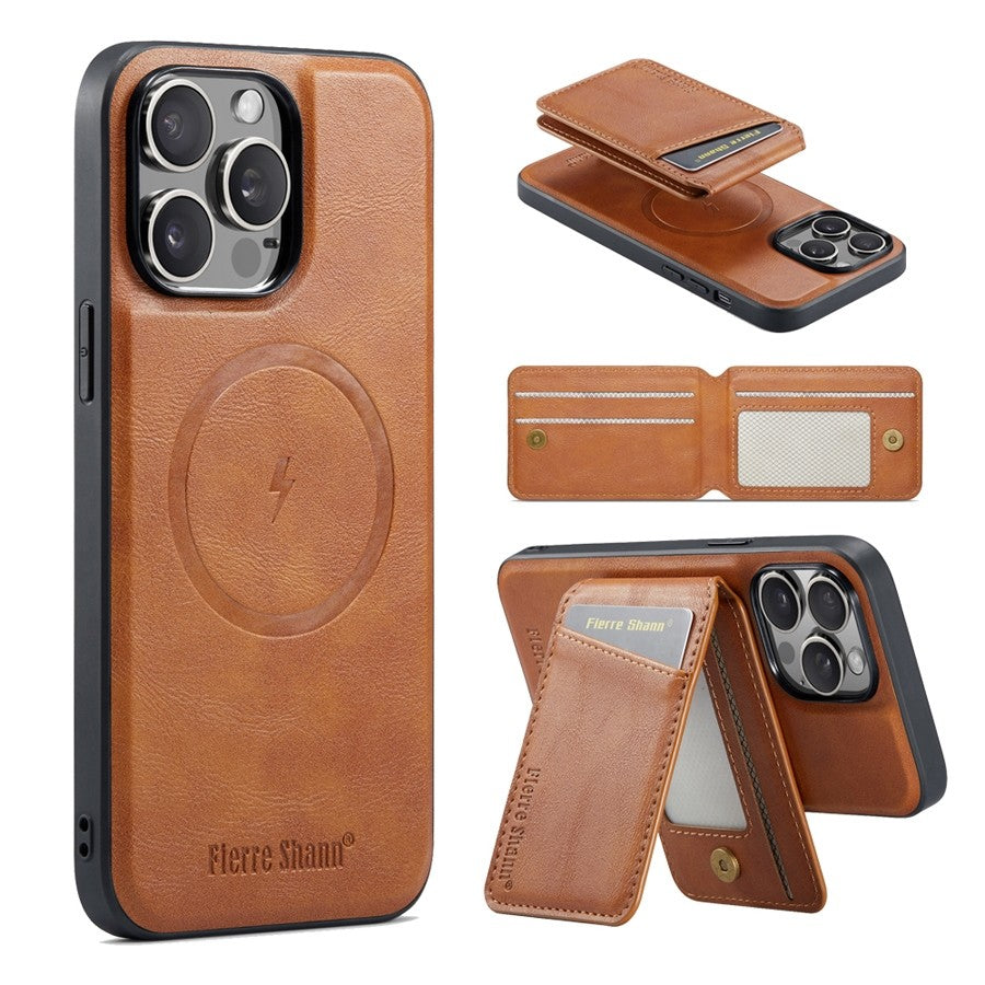 Luxury 2-in-1 Detachable Wallet iPhone Case – Magnetic Card Holder, MagSafe Compatible, Shockproof Protection, Premium Leather Cover for iPhone Models