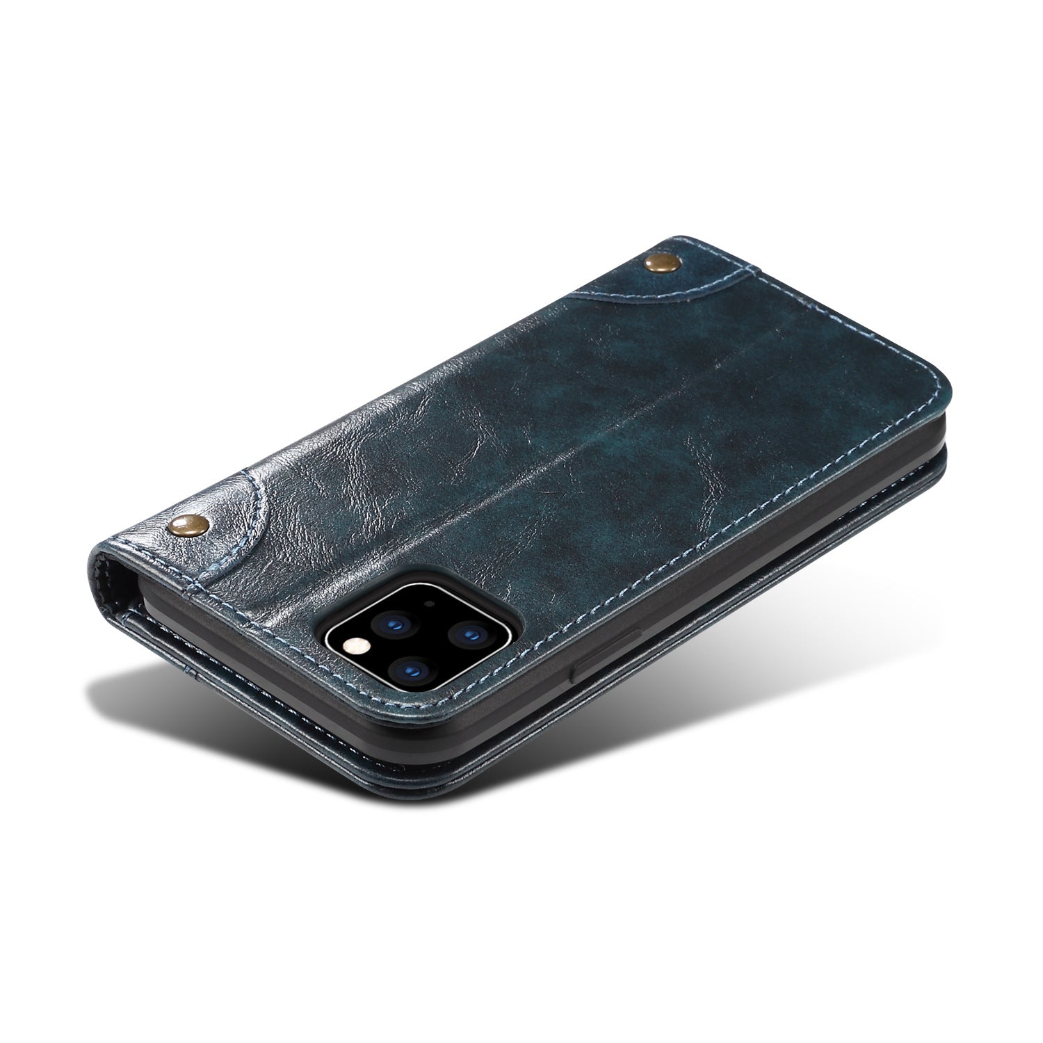 Luxury Genuine Leather Wallet Flip iPhone Case – Magnetic Closure, Card Holder, Stand Function, Shockproof Protective Cover, Classic Book-Style Design