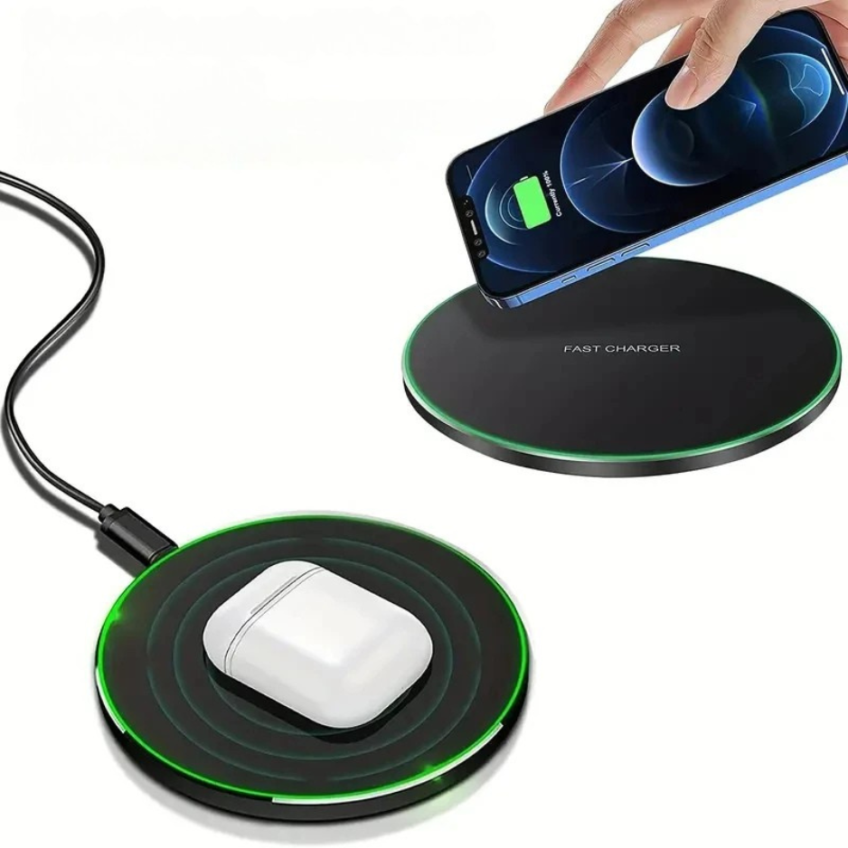Premium 30W Wireless Charging Pad – Schnelles Induktionsladegerät mit Typ-C-Anschluss, LED-Anzeige, kompatibel mit Apple iPhone, AirPods, iOS- und Android-Geräten 