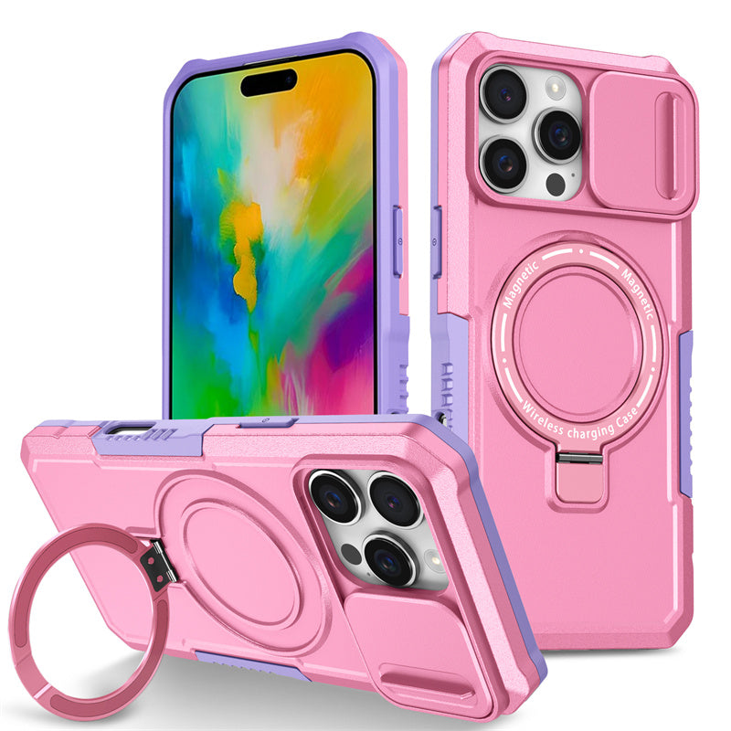 MagSafe Armor iPhone Case – Magnetic Holder, Wireless Charging, Slide Camera Protection, Full-Body Cover for iPhone Models