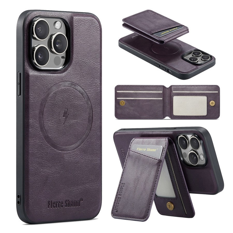 Luxury 2-in-1 Detachable Wallet iPhone Case – Magnetic Card Holder, MagSafe Compatible, Shockproof Protection, Premium Leather Cover for iPhone Models
