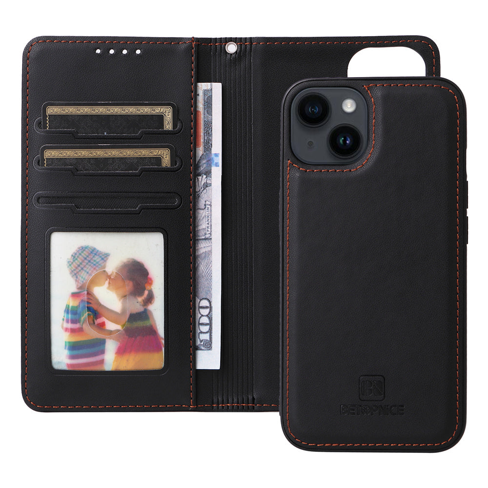 Luxuriöse, abnehmbare 2-in-1-Brieftaschenhülle für das iPhone – magnetische Lederhülle, Kartenhalter, Ständer, sicherer Verschluss, stilvoller und langlebiger Schutz