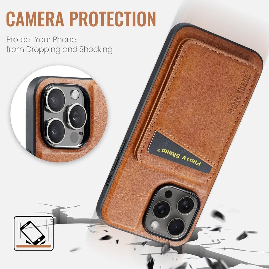Luxury 2-in-1 Detachable Wallet iPhone Case – Magnetic Card Holder, MagSafe Compatible, Shockproof Protection, Premium Leather Cover for iPhone Models