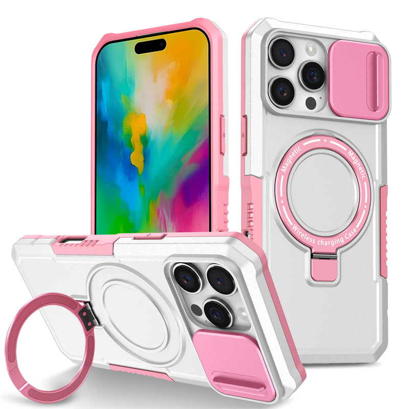 MagSafe Armor iPhone Case – Magnetic Holder, Wireless Charging, Slide Camera Protection, Full-Body Cover for iPhone Models