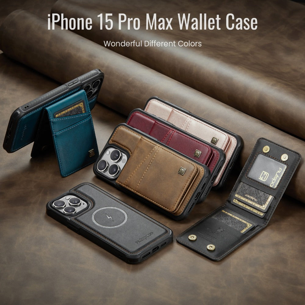 Luxury 2-in-1 Detachable Leather Flip Cover with Card Holder, Wrist Strap and Secure Magnetic Closure for Ultimate Protection