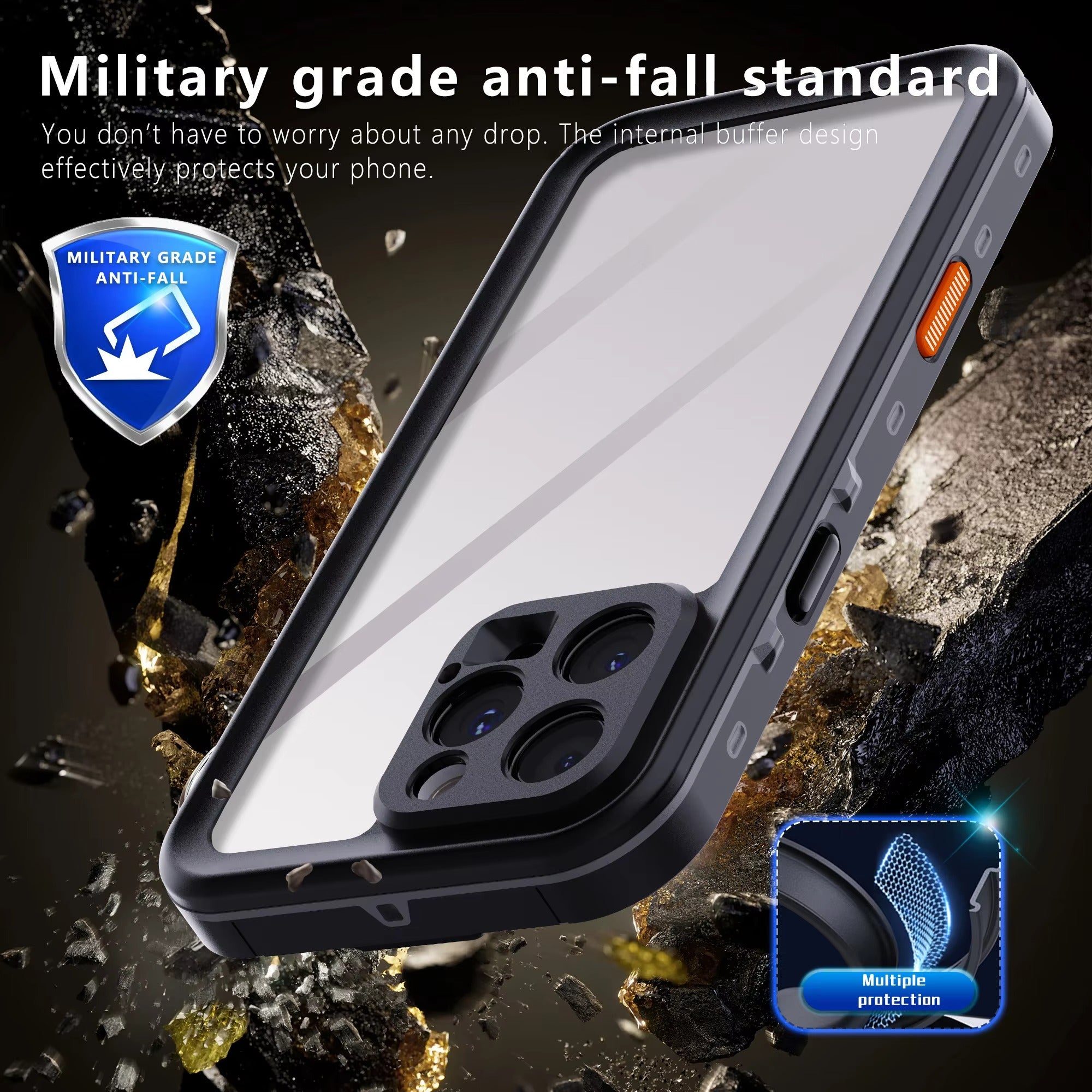 Luxury Apple iPhone Case MagSafe Compatible, Camera Lens & Screen Protection, Ultra Thin Shockproof Magnetic Full All Around Protection Cover with IP68 Waterproof 360 Seal Design