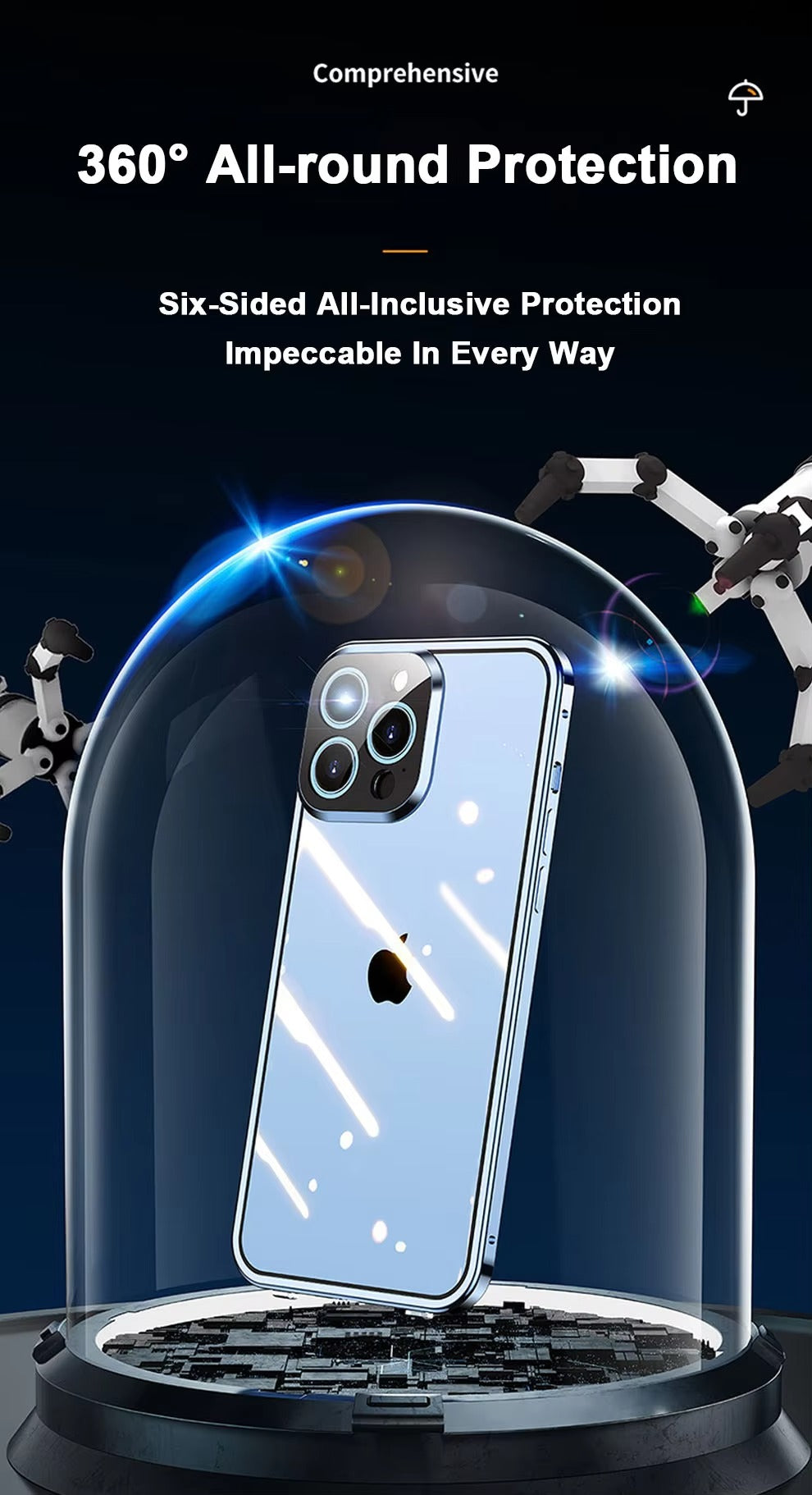 Luxury Apple iPhone Case MagSafe Compatible, Camera Lens & Screen Protection,  Cover with Double-Sided Glass Design