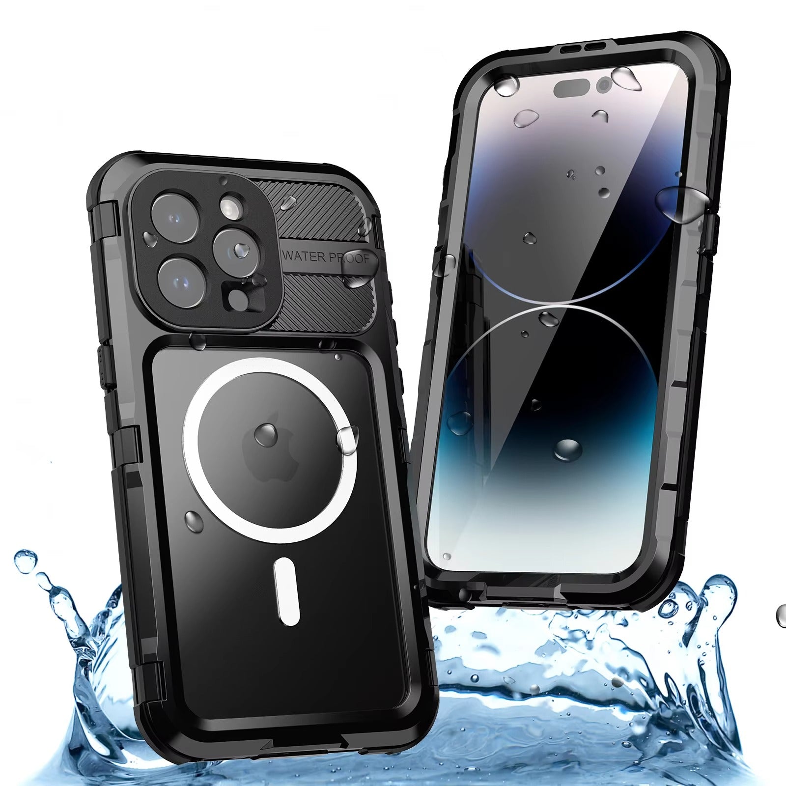 Premium Apple iPhone Case MagSafe Compatible, Camera Lens & Screen Protection, Cover with IP68 Waterproof TPU Armor