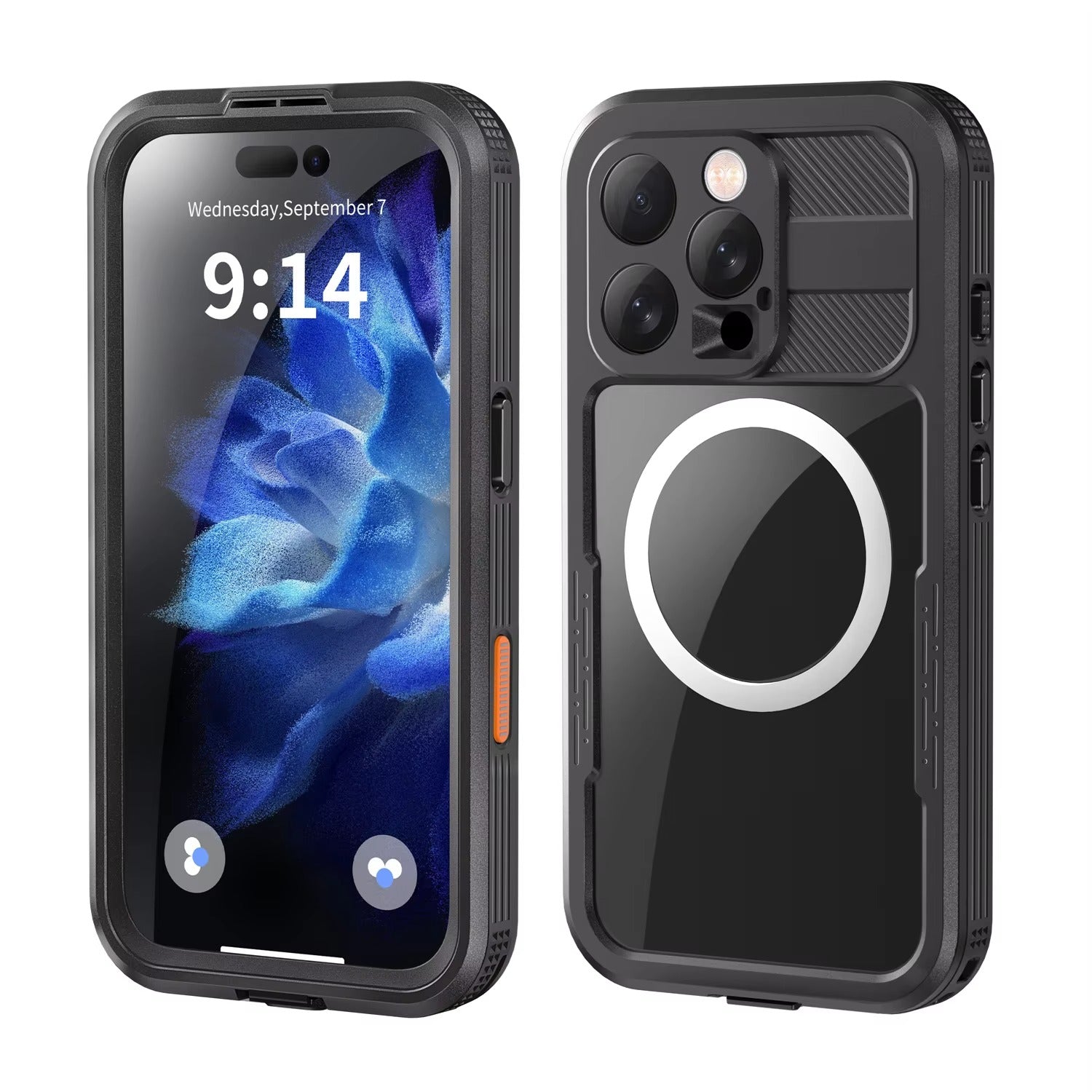 Premium Apple iPhone Case MagSafe Compatible, Camera Lens & Screen Protection, Ultra Thin Shockproof Magnetic Full All Around Protection Cover with IP68 Waterproof Charging Design