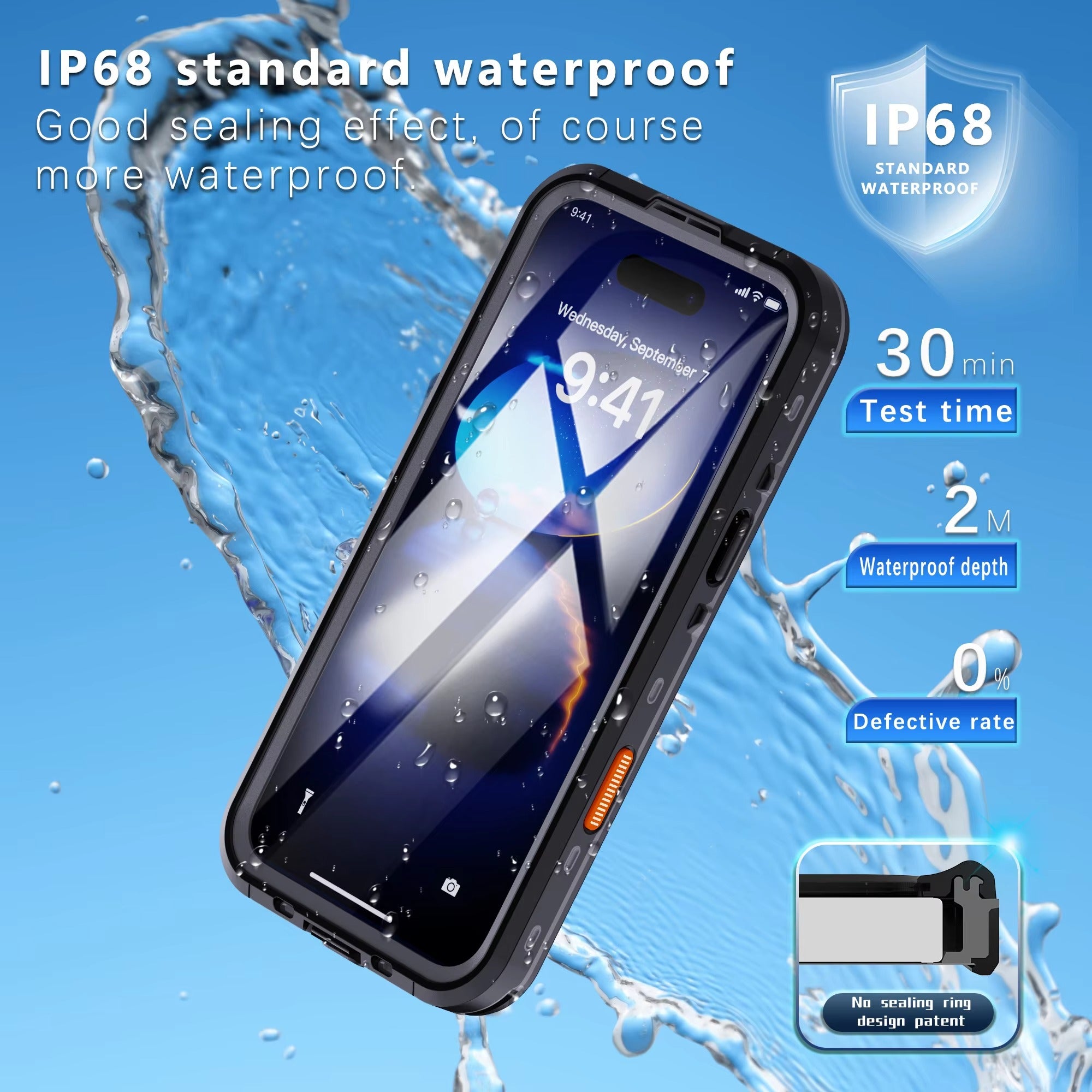 Luxury Apple iPhone Case MagSafe Compatible, Camera Lens & Screen Protection, Ultra Thin Shockproof Magnetic Full All Around Protection Cover with IP68 Waterproof 360 Seal Design