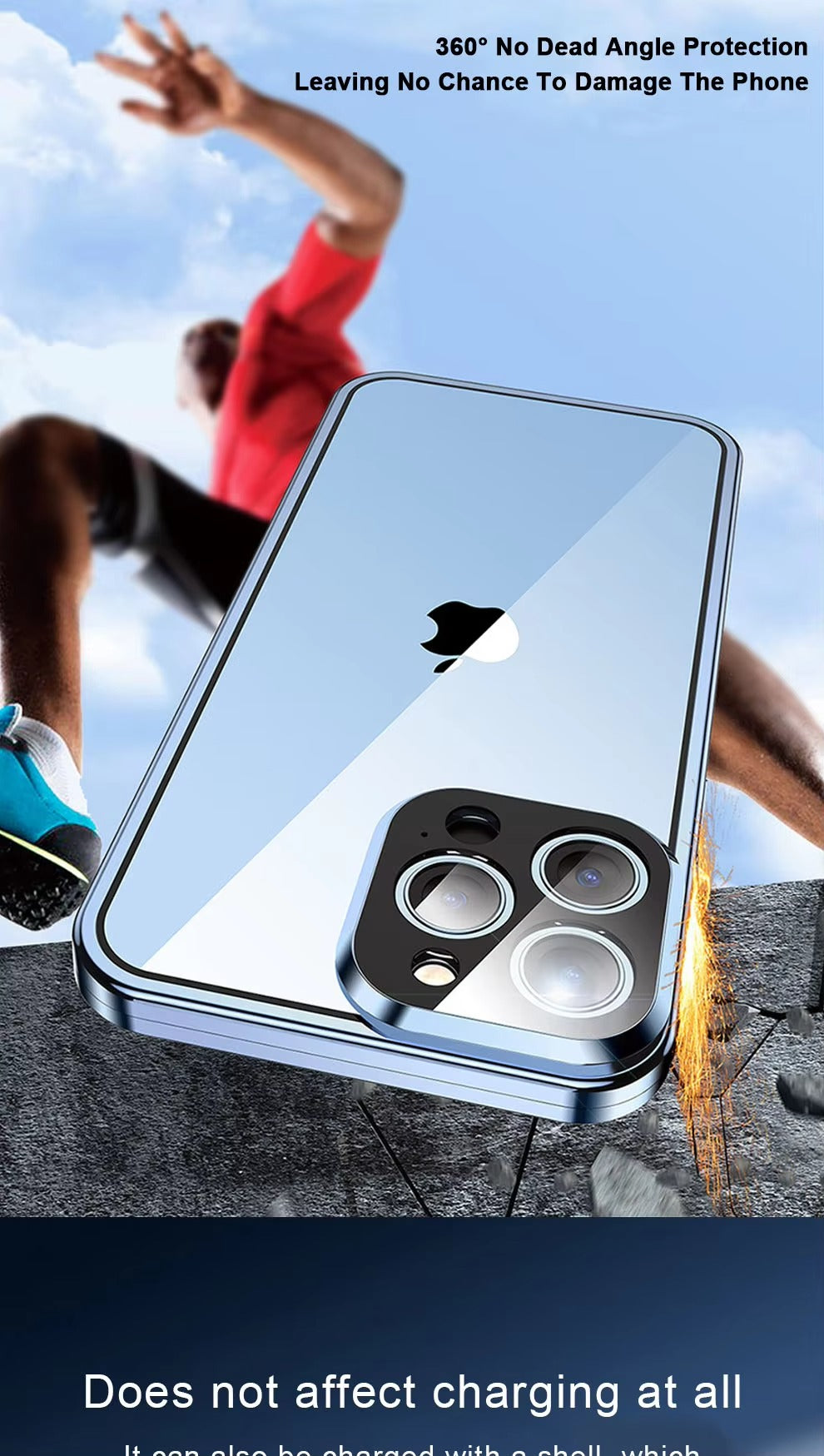 Luxury Apple iPhone Case MagSafe Compatible, Camera Lens & Screen Protection,  Cover with Double-Sided Glass Design