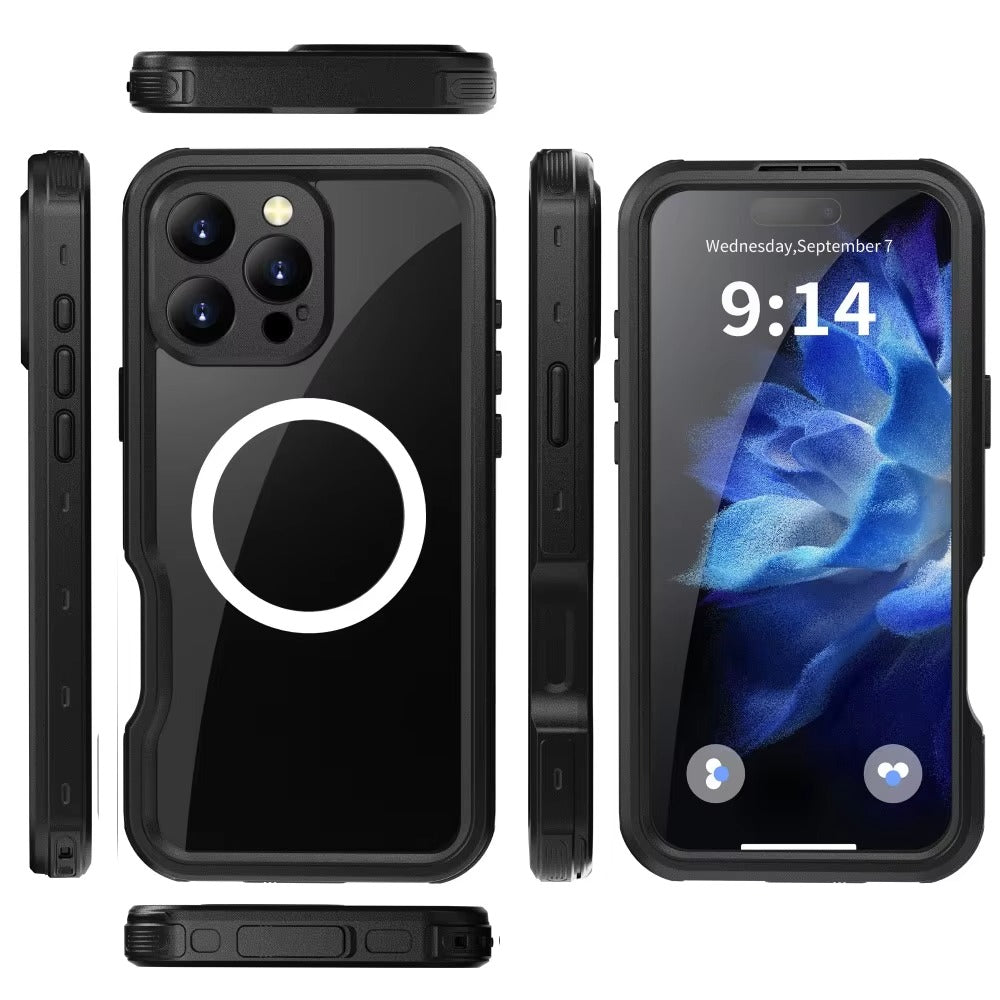 Premium Apple iPhone Case MagSafe Compatible, Camera Lens & Screen Protection, Cover with IP68 Waterproof TPU Armor