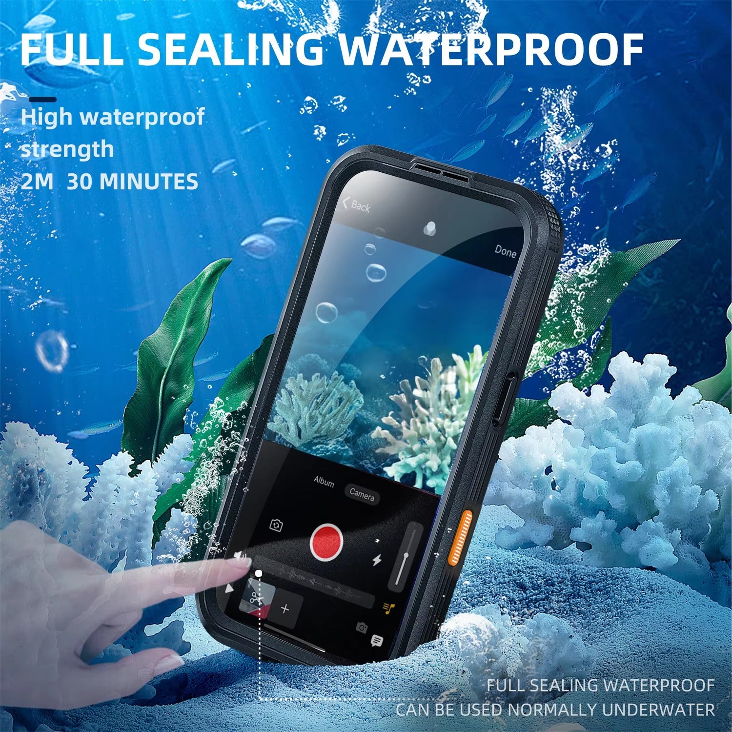 Premium Apple iPhone Case MagSafe Compatible, Camera Lens & Screen Protection, Ultra Thin Shockproof Magnetic Full All Around Protection Cover with IP68 Waterproof Charging Design
