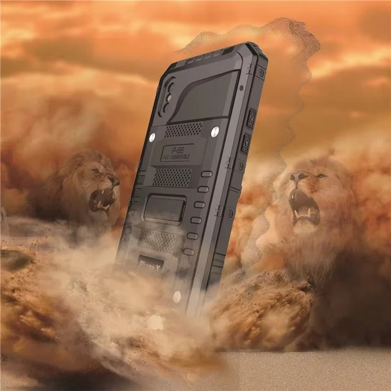 Robust Apple iPhone Case MagSafe Compatible, Camera Lens & Screen Protection, Cover with IP68 Heavy Duty Metal Armor
