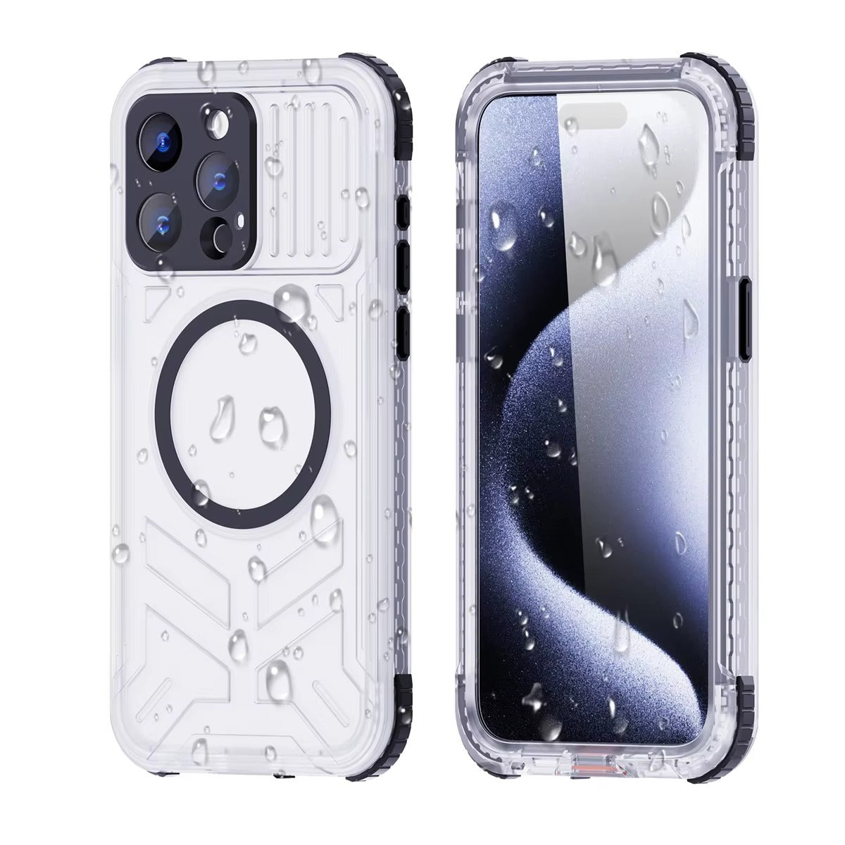 Luxury Apple iPhone Case MagSafe Compatible, Camera Lens & Screen Protection, Ultra Thin Shockproof Magnetic Full All Around Protection Cover with IP68 Waterproof Matte Finish