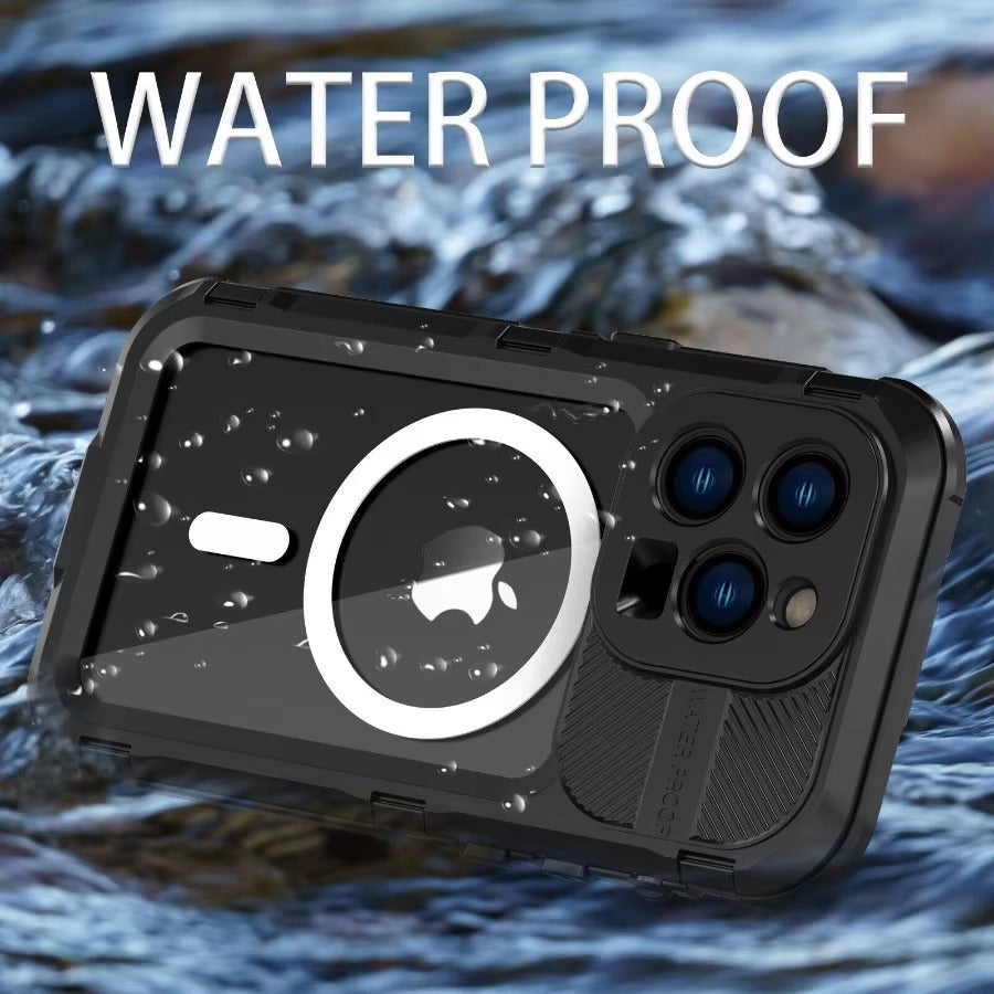Robust Apple iPhone Case MagSafe Compatible, Camera Lens & Screen Protection, Ultra Thin Shockproof Magnetic Full All Around Protection Cover with IP68 Metal Military Design