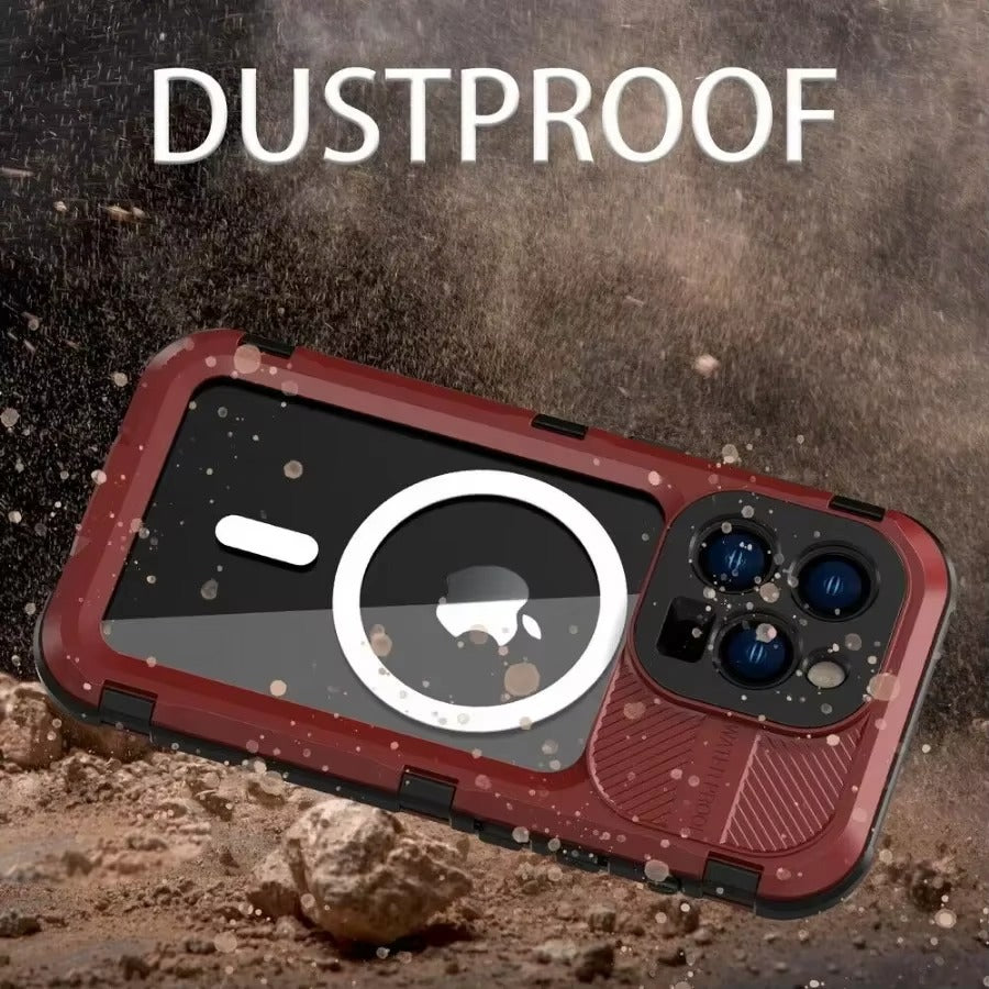 Robust Apple iPhone Case MagSafe Compatible, Camera Lens & Screen Protection, Ultra Thin Shockproof Magnetic Full All Around Protection Cover with IP68 Metal Military Design