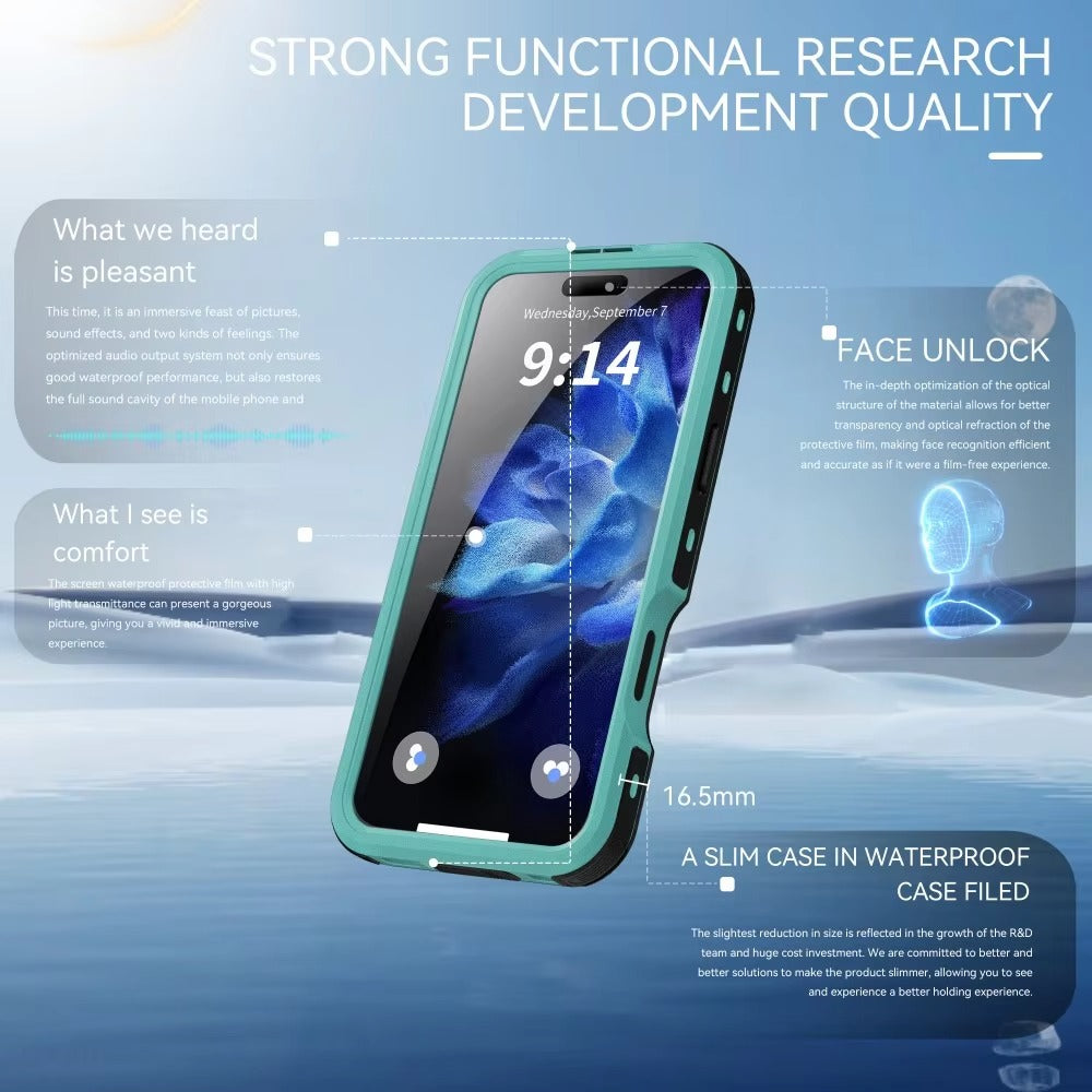 Premium Apple iPhone Case MagSafe Compatible, Camera Lens & Screen Protection, Cover with IP68 Waterproof TPU Armor
