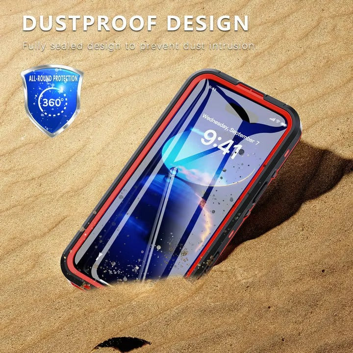 Luxury Apple iPhone Case MagSafe Compatible, Camera Lens & Screen Protection, Ultra Thin Shockproof Magnetic Full All Around Protection Cover with IP68 Waterproof 360 Seal Design