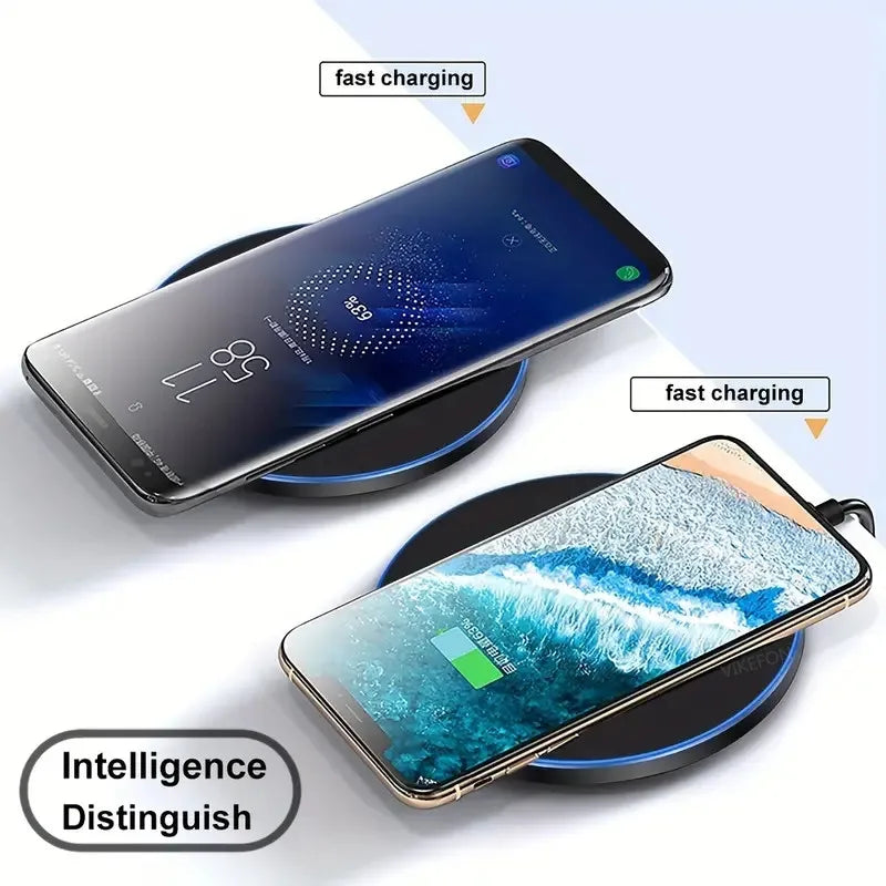 Premium 30W Wireless Charging Pad – Schnelles Induktionsladegerät mit Typ-C-Anschluss, LED-Anzeige, kompatibel mit Apple iPhone, AirPods, iOS- und Android-Geräten 