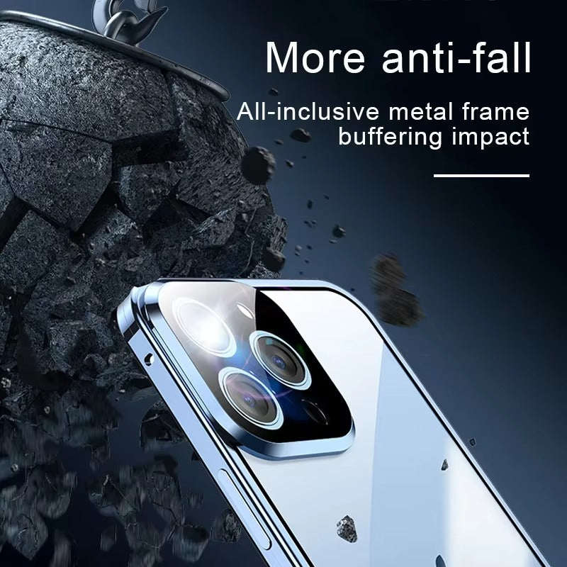 Luxury Apple iPhone Case MagSafe Compatible, Camera Lens & Screen Protection,  Cover with Double-Sided Glass Design
