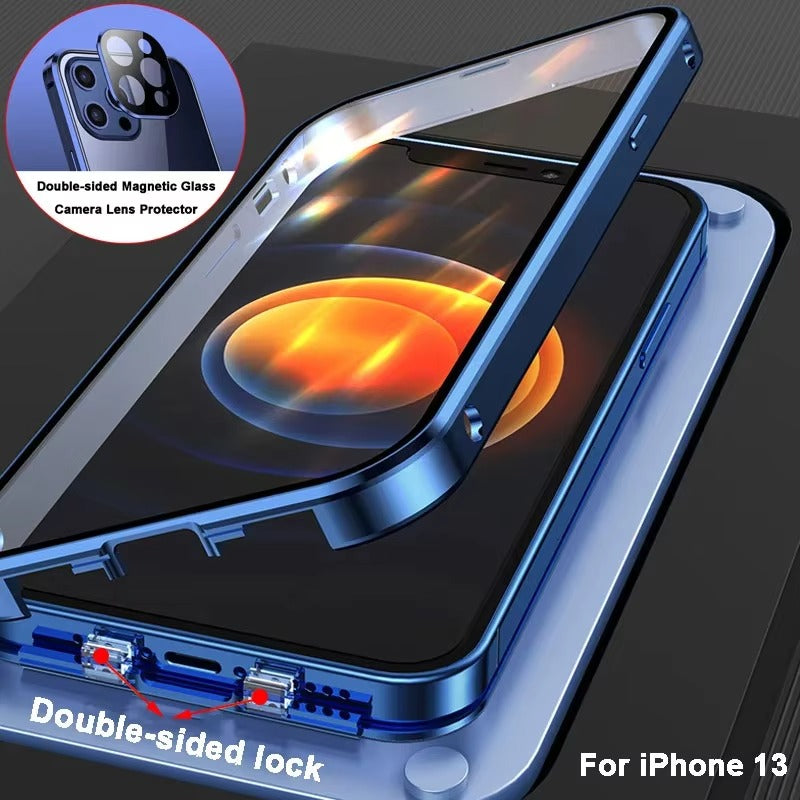 Luxury Apple iPhone Case MagSafe Compatible, Camera Lens & Screen Protection,  Cover with Double-Sided Glass Design
