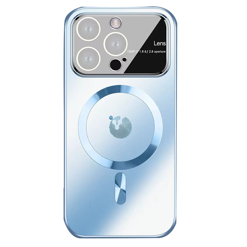 Premium-Hülle für Apple iPhone, MagSafe-kompatibel, Kameraobjektiv- und Bildschirmschutz, ultradünne, stoßfeste, magnetische Rundum-Schutzhülle mit Schiebeobjektiv und transparenter Acrylrückseite
