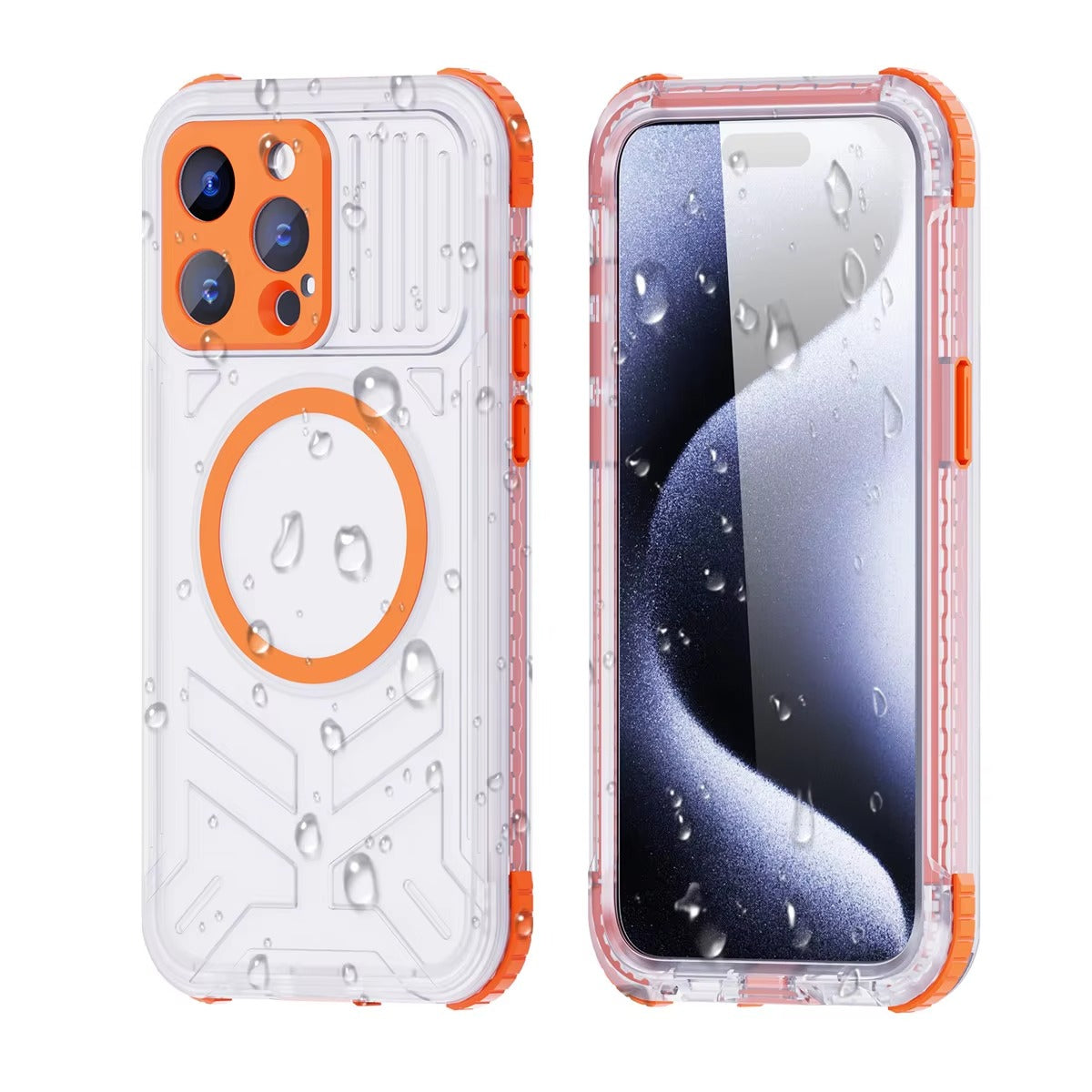 Luxury Apple iPhone Case MagSafe Compatible, Camera Lens & Screen Protection, Ultra Thin Shockproof Magnetic Full All Around Protection Cover with IP68 Waterproof Matte Finish