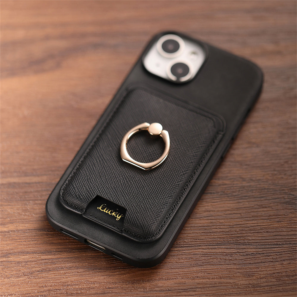Luxury Detachable Magnetic Wallet iPhone Case – Card Holder, Ring Stand, Shockproof Protection for Secure and Convenient Use