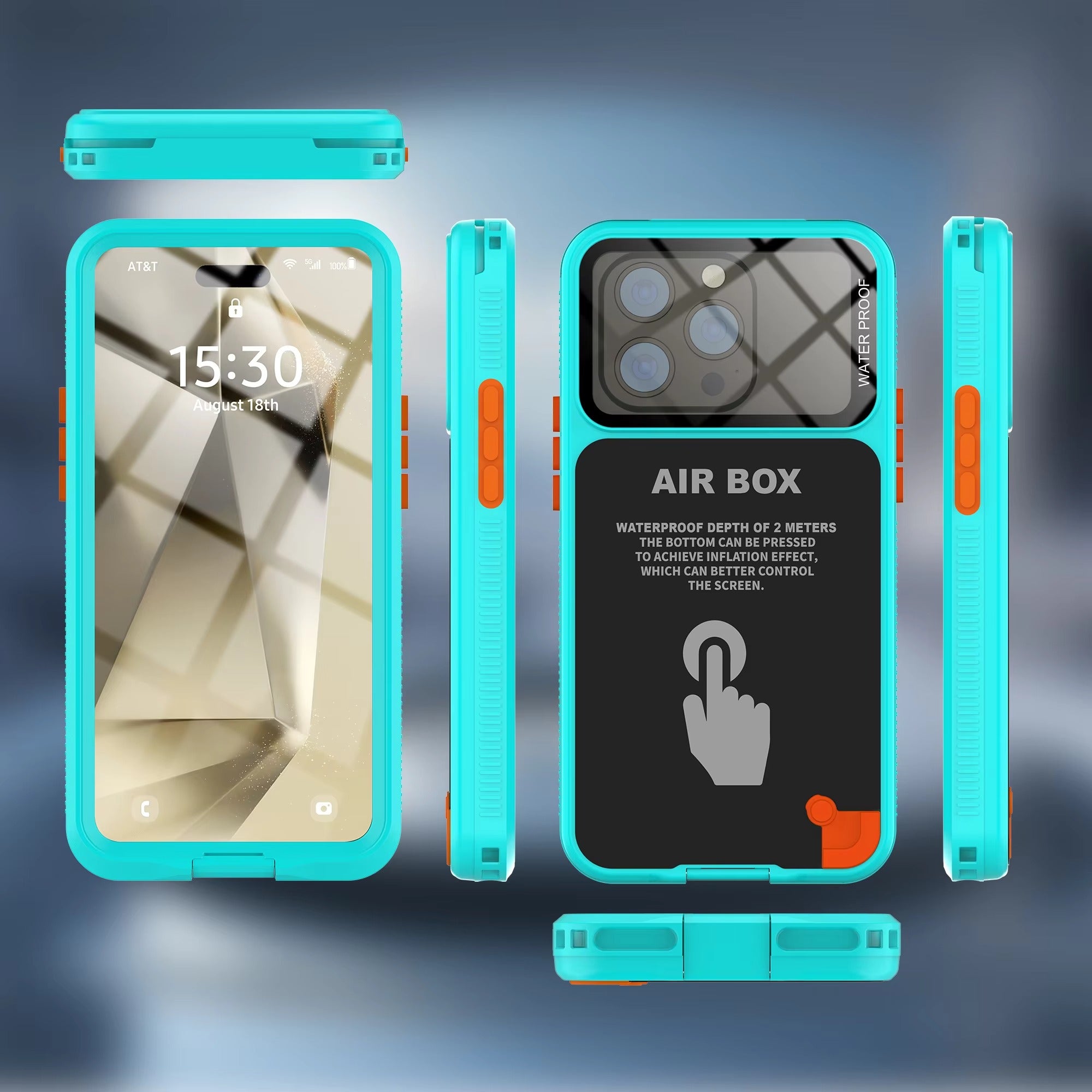 Premium Apple iPhone Case MagSafe Compatible, Camera Lens & Screen Protection, Cover with IP68 5m Waterproof Diving Shell