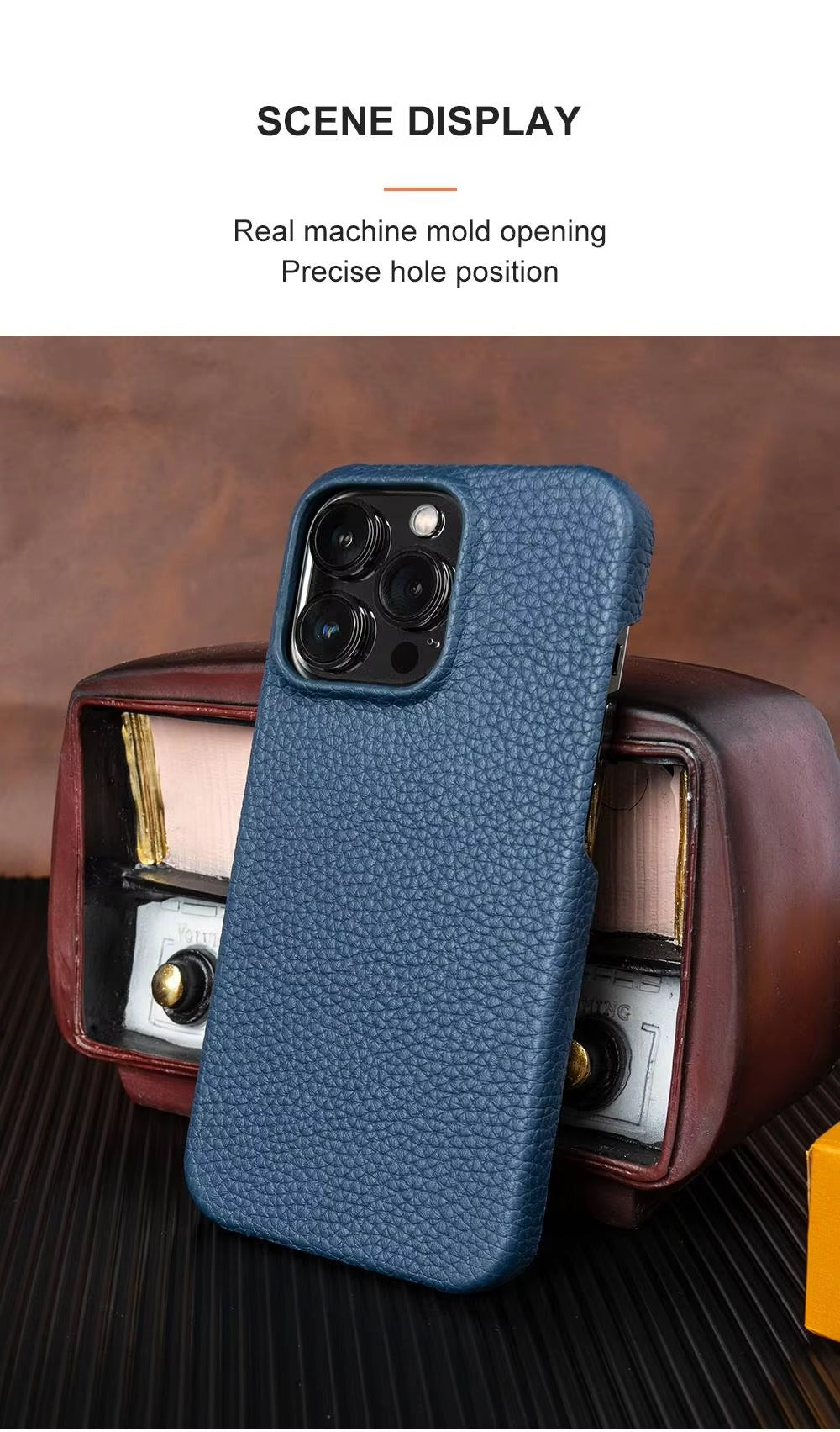 Luxury Natural Cowhide Leather MagSafe iPhone Case – Lychee Texture, Durable & Stylish Phone Back Cover | Case for iPhone