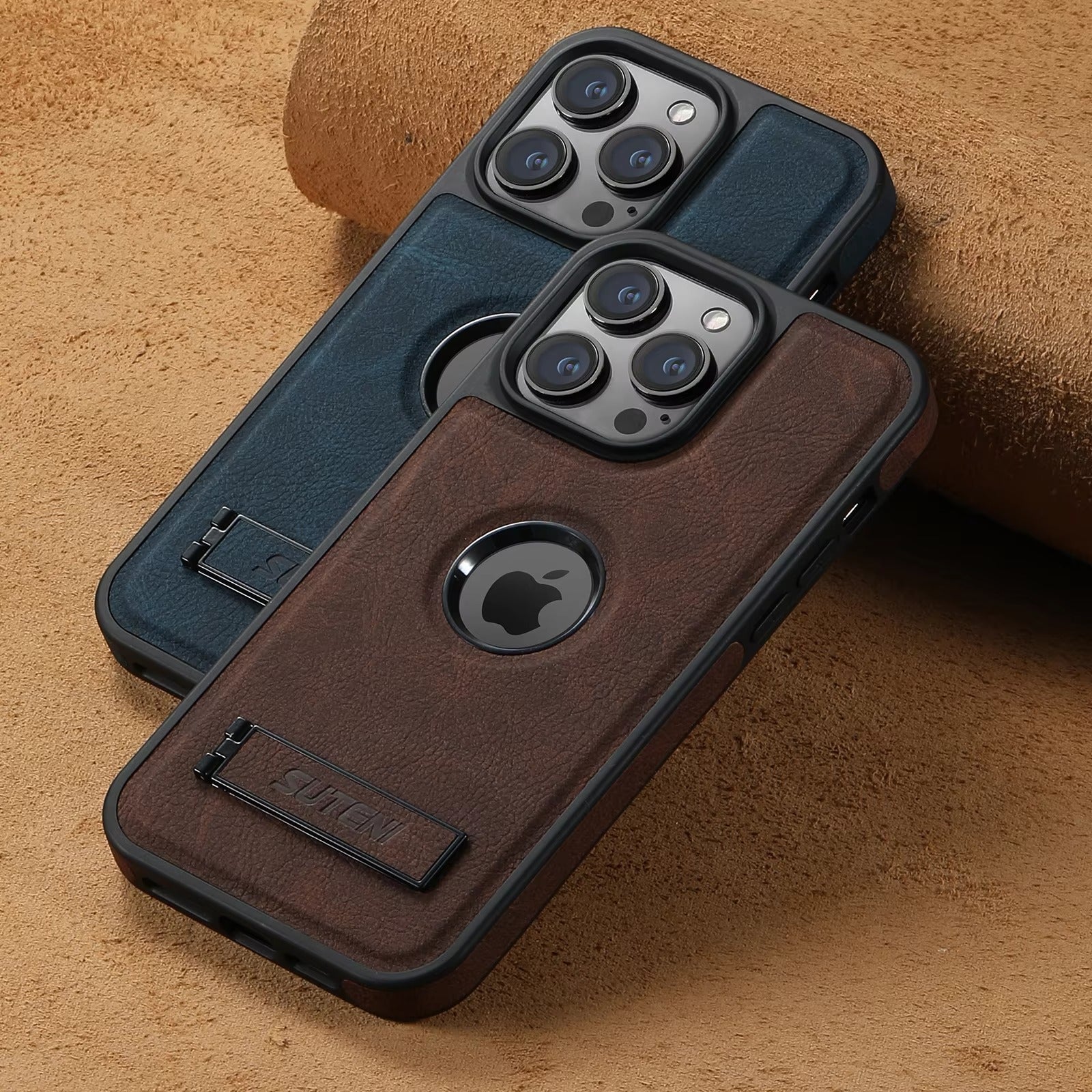 Luxury Apple iPhone Case MagSafe Compatible, Camera Lens Protection, Screen Protection Leather Design, Case for iPhone