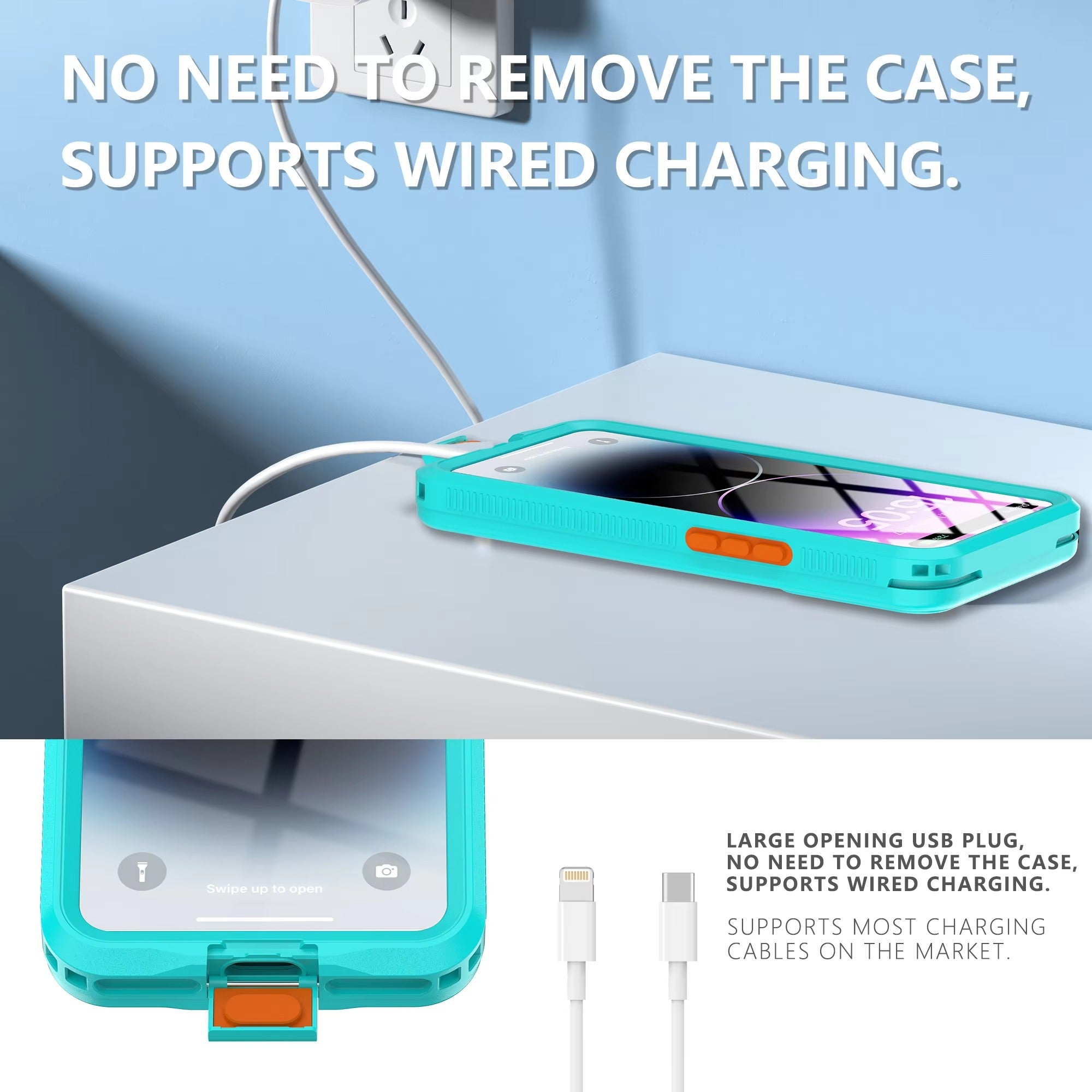 Premium Apple iPhone Case MagSafe Compatible, Camera Lens & Screen Protection, Cover with IP68 5m Waterproof Diving Shell