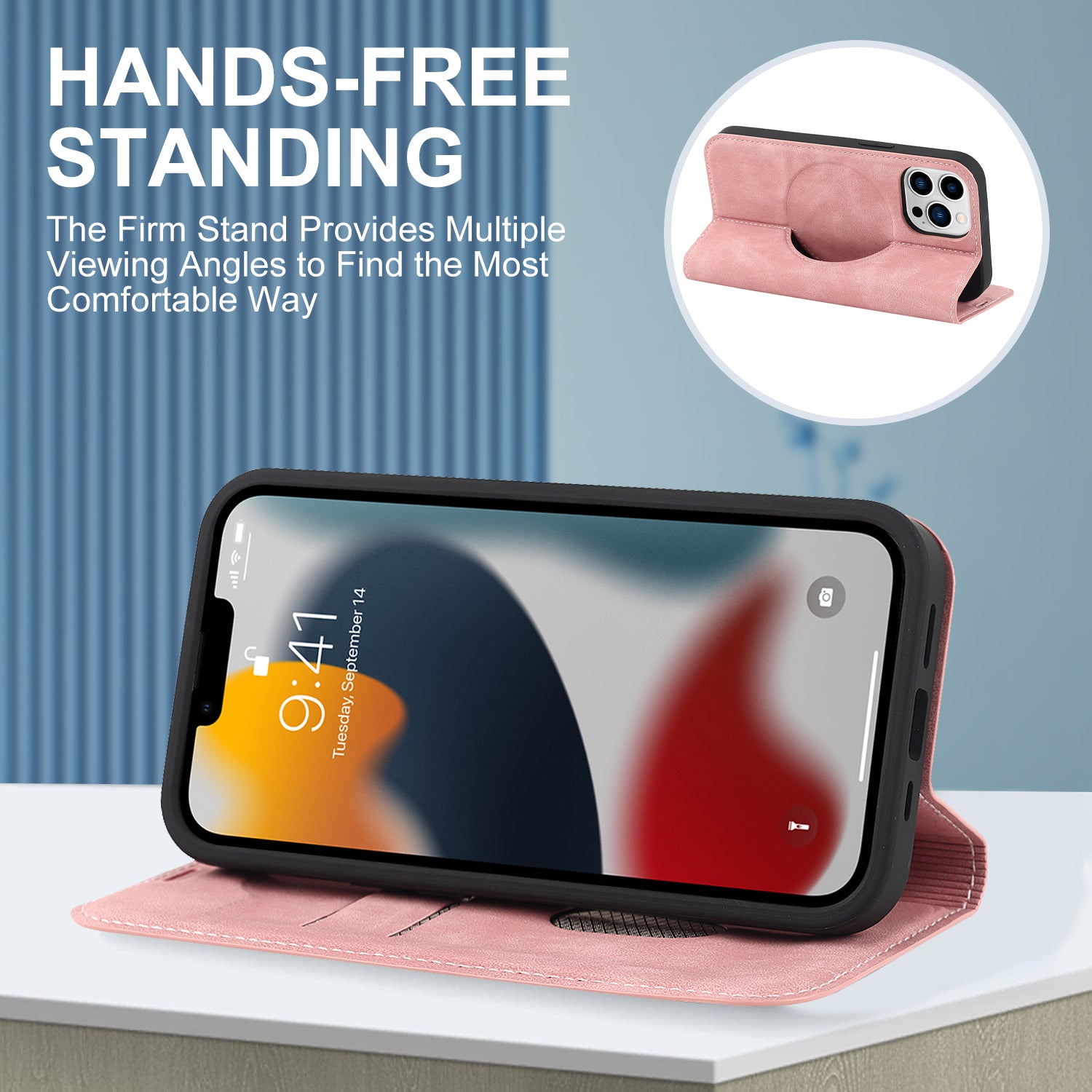 Luxuriöse magnetische Leder-Brieftaschenhülle für das iPhone – MagSafe Kabelloses Laden, Kartensteckplatz, Standfunktion, Premium-Schutz, stilvolle und langlebige Hülle