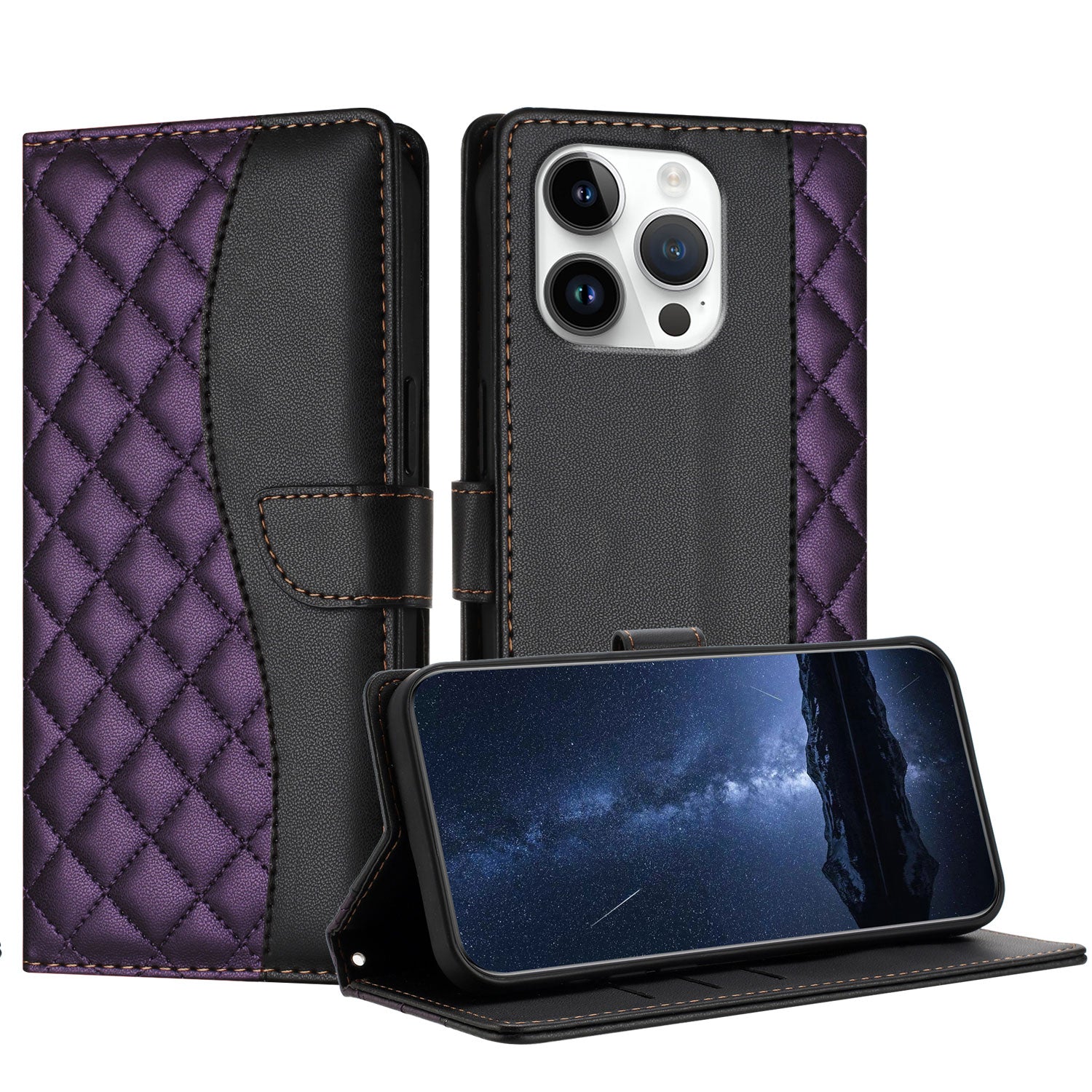 Luxury Quakeproof Flip Leather Wallet iPhone Case Premium  Protection, Card Slot, Magnetic Closure, Stylish Design for iPhone
