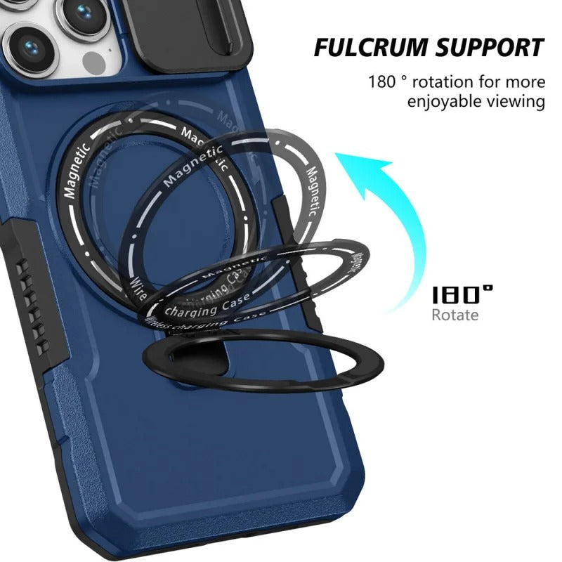 MagSafe Armor iPhone Case – Magnetic Holder, Wireless Charging, Slide Camera Protection, Full-Body Cover for iPhone Models